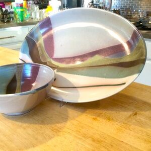 Bonnema Pottery platter and bowl set
